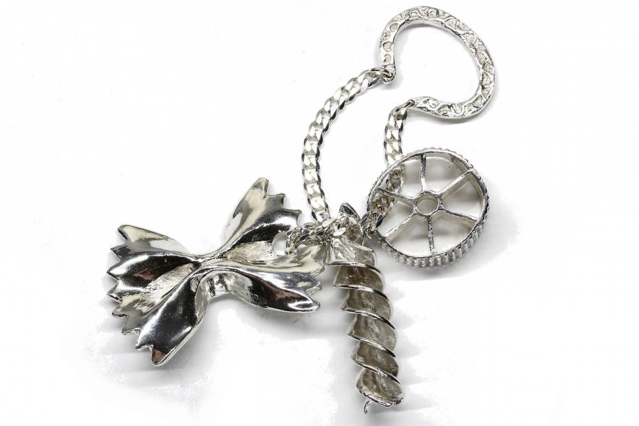 Portachiavi in argento pasta, la conchiglia