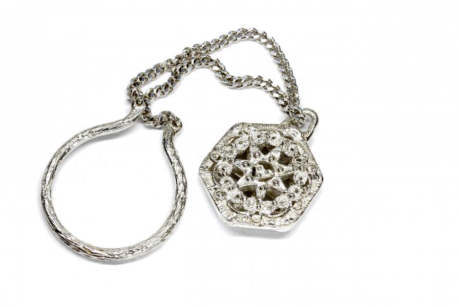 Portachiavi in argento con 3 tipi di pasta