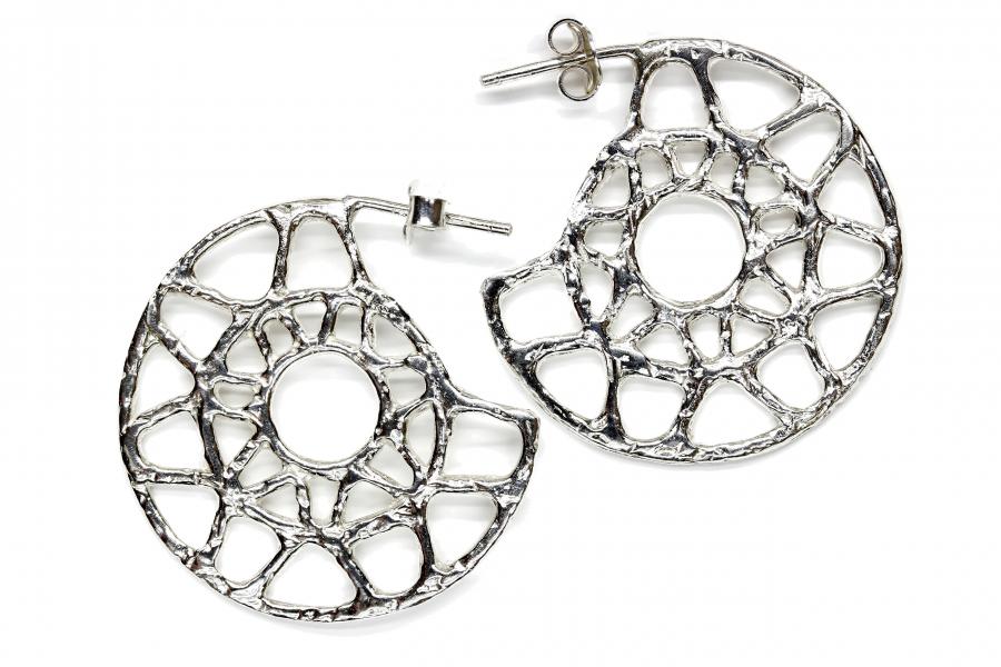 Orecchini in argento rosa con perla