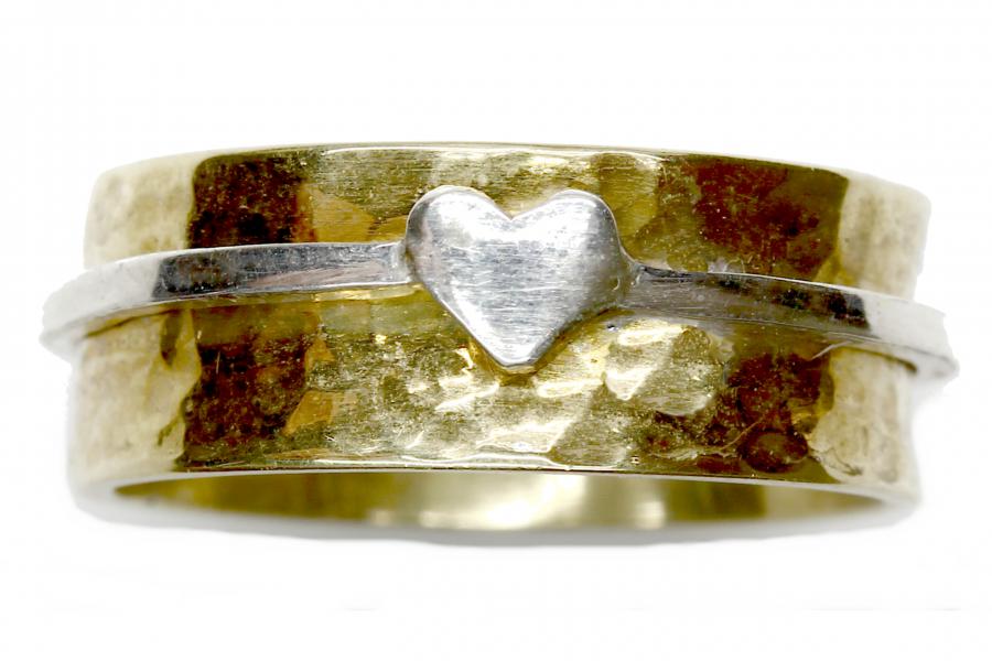 Fede in oro bianco buccia d'arancia