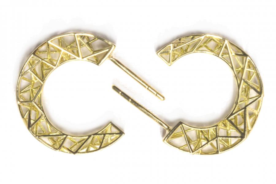 Orecchini in argento rodiato nero con sfere di quarzo