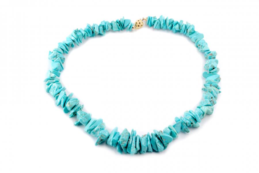 Collana in oro bianco con topazio azzurro