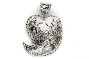 Ciondolo Cuore d'Abruzzo in argento, medio