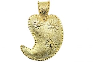 Ciondolo in oro giallo cuore d'Abruzzo, grande