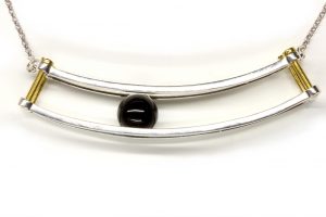 Collana in argento con sfera di onice